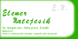 elemer matejcsik business card